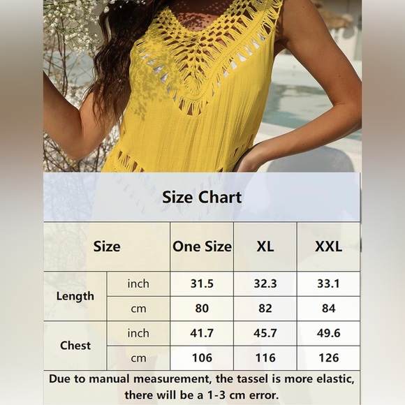 Summer cut-out swimsuit cover-up (yellow) - Picture 5 of 5